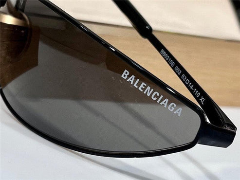 BALENCIAGA RAZOR CAT EYE BB0315 XL Black-Silver Sunglasses🏳️