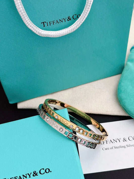 Tiffany&Co 18k gold plated Hinged Style Bangle bracelets