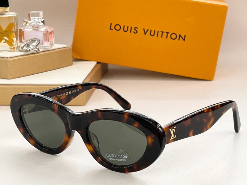 Louis Vuitton Z1981E 980 Oval Shape Negro Dorado Sunglasses