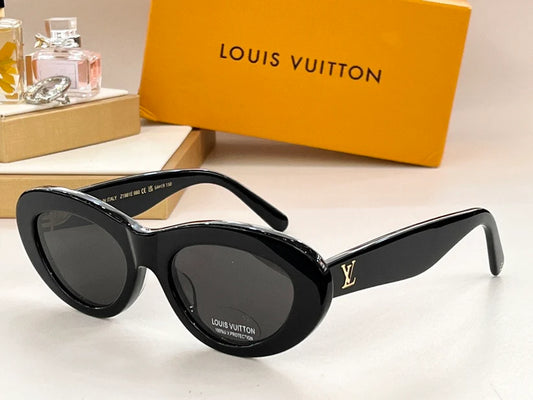 Louis Vuitton Z1981E 980 Oval Shape Negro Dorado Sunglasses