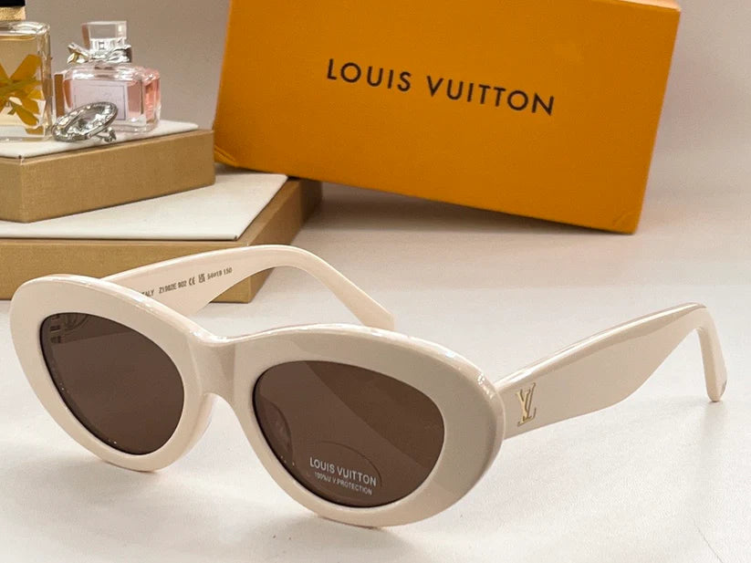 Louis Vuitton Z1981E 980 Oval Shape Negro Dorado Sunglasses