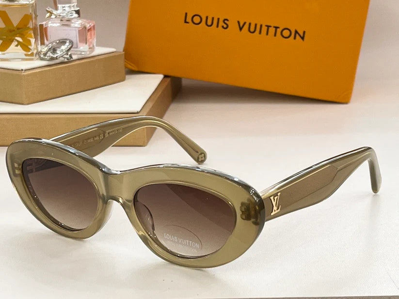 Louis Vuitton Z1981E 980 Oval Shape Negro Dorado Sunglasses