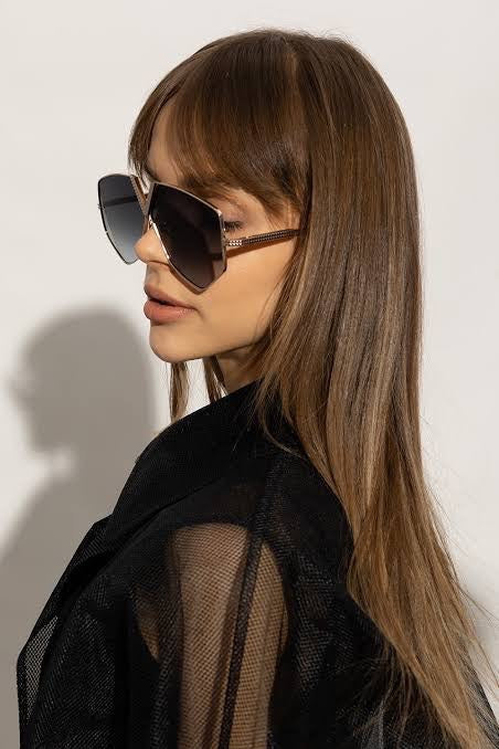 Valentino Garavani V-Hexagon 64MM VLS-115C Geometric Sunglasses