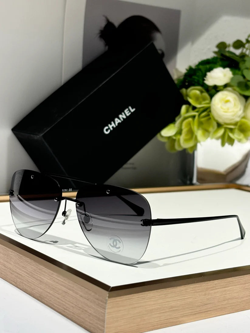 CHANEL 4285T Aviator Pilot Women's Titanium Sunglasses