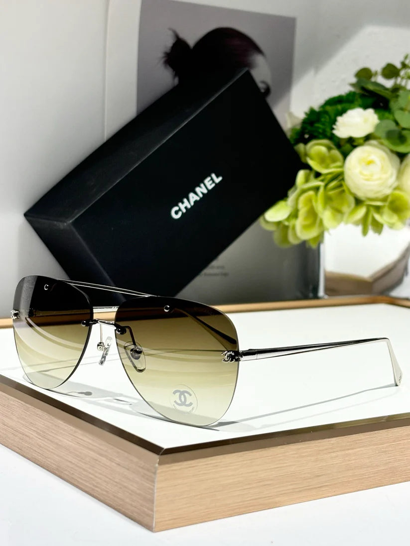 CHANEL 4285T Aviator Pilot Women's Titanium Sunglasses