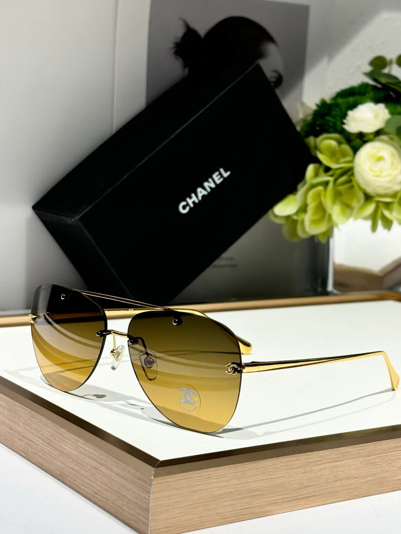 CHANEL 4285T Aviator Pilot Women's Titanium Sunglasses