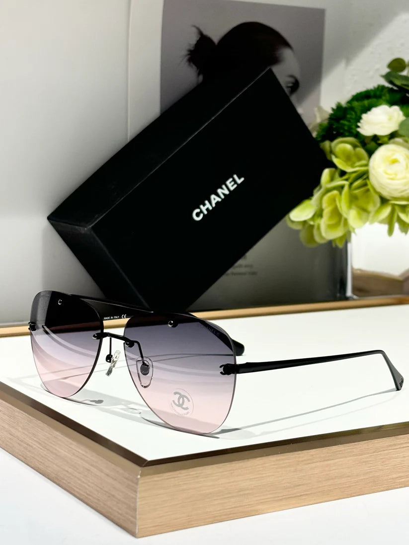 CHANEL 4285T Aviator Pilot Women's Titanium Sunglasses