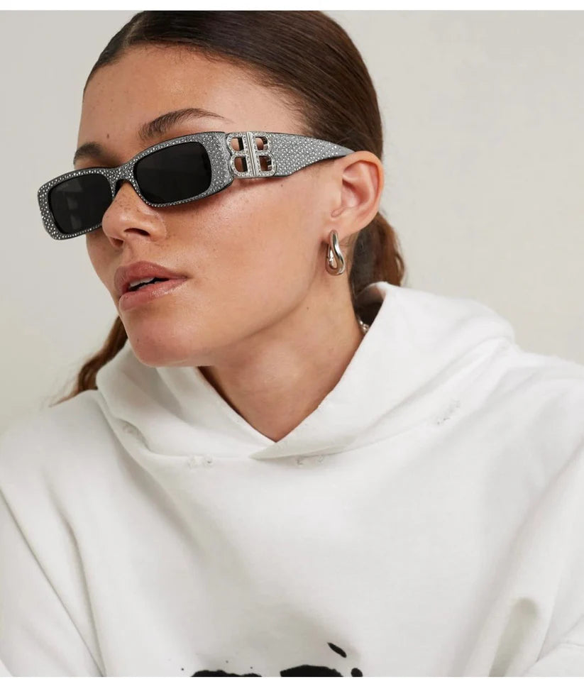 BALENCIAGA WOMEN'S DYNASTY RECTANGLE SUNGLASSES