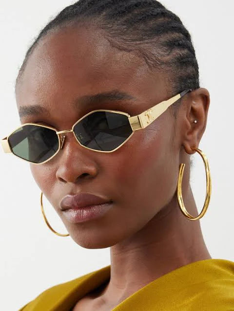 CELINE 40254 Triomphe hexagon-frame gold-tone and tortoiseshell acetate sunglasses ✨