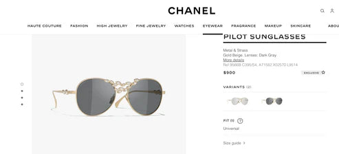 2024 CHANEL Pilot Metal & Strass Sunglasses 9566B 🖤