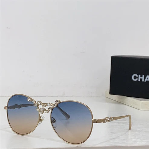 2024 CHANEL Pilot Metal & Strass Sunglasses 9566B 🖤