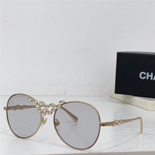 2024 CHANEL Pilot Metal & Strass Sunglasses 9566B 🖤