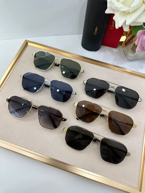 Cartier Exception POLARISED CT0424S 001 Sunglasses Pilot 59-15-140 ✨