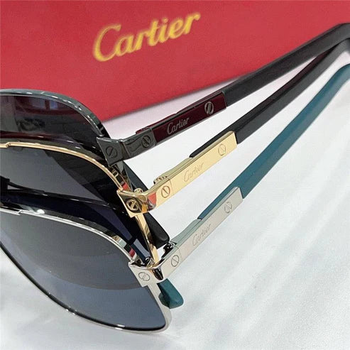 CARTIER SANTOS CT0389S Horn Men's SUNGLASSES 👑