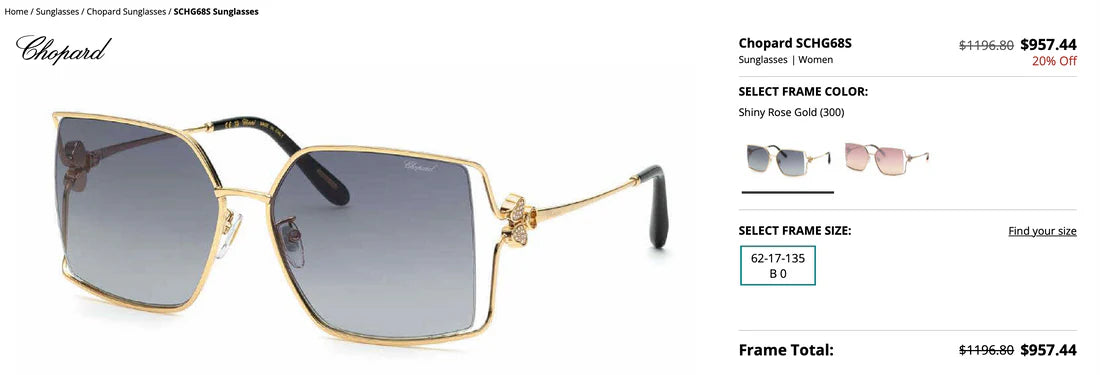 Chopard SCHG68S Sunglasses Women's ✨