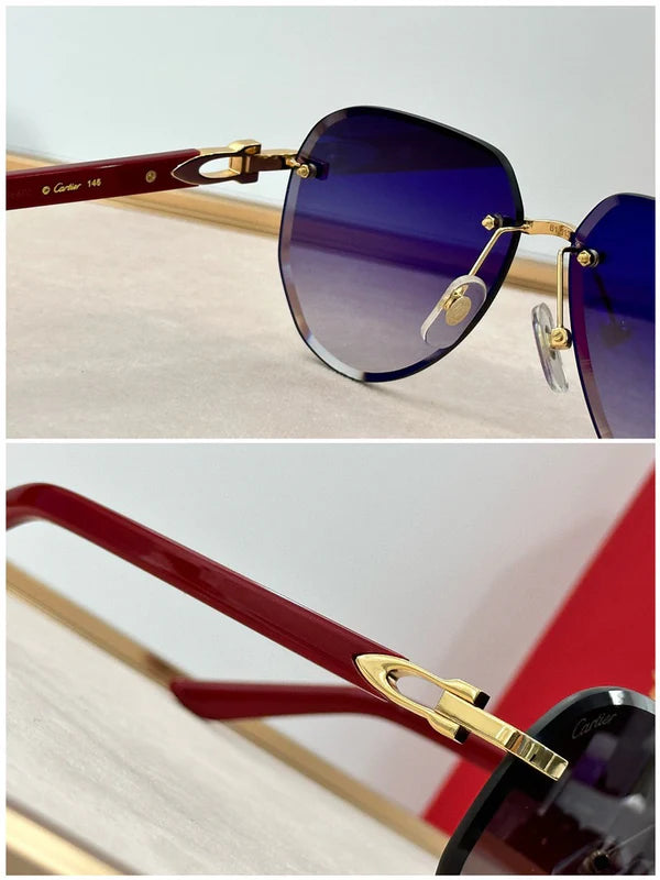 Cartier C DECOR CT0440S Wood frame Unisex Sunglasses 🐆