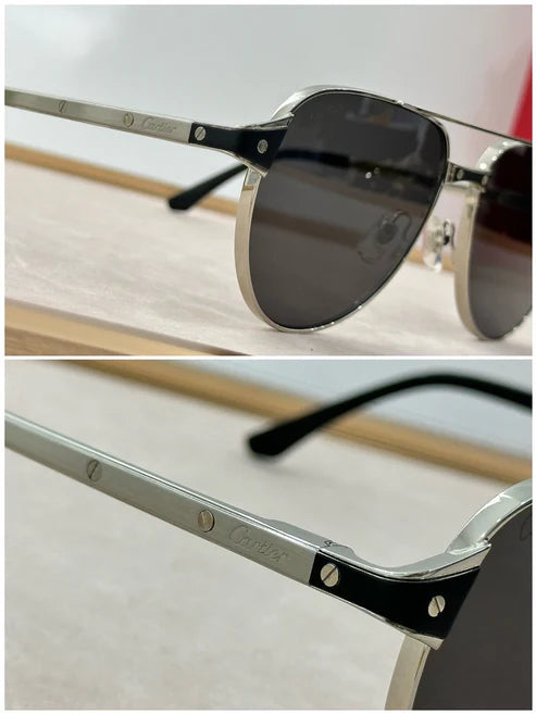 Cartier Exception POLARISED CT0425S 001 Sunglasses Pilot 59-16-140 ✨