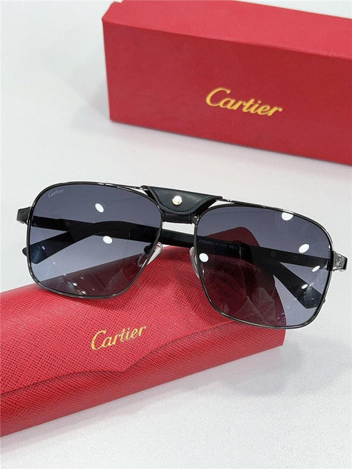 CARTIER SANTOS CT0389S Horn Men's SUNGLASSES 👑