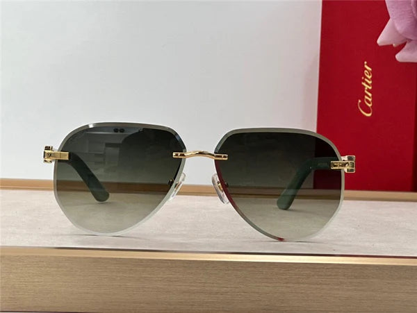 Cartier C DECOR CT0440S Wood frame Unisex Sunglasses 🐆