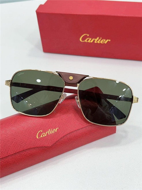 CARTIER SANTOS CT0389S Horn Men's SUNGLASSES 👑