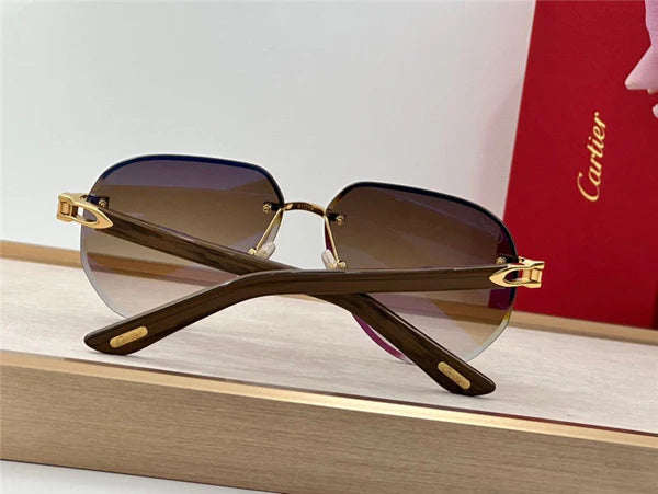 Cartier C DECOR CT0440S Wood frame Unisex Sunglasses 🐆