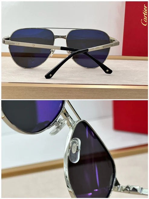 Cartier Exception POLARISED CT0425S 001 Sunglasses Pilot 59-16-140 ✨