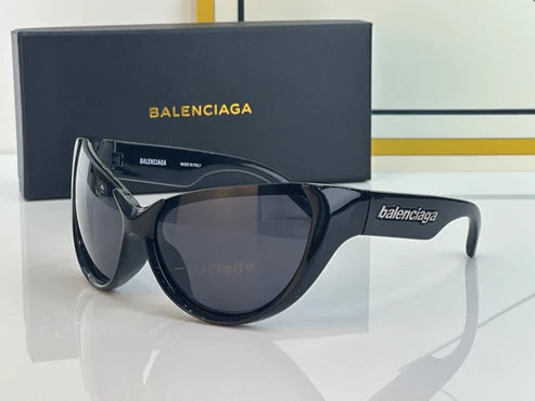 BALENCIAGA 0201S Black Mask Butterfly / Cat Eye Fashion Sunglasses 🖤