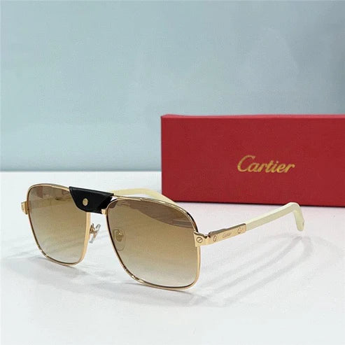 CARTIER SANTOS CT0389S Horn Men's SUNGLASSES 👑