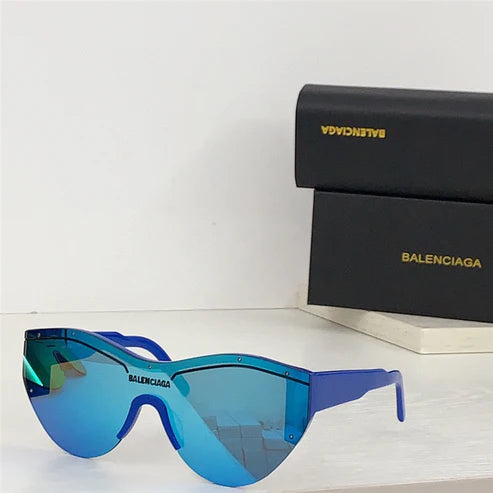 BALENCIAGA SKI 0004 Navy Blue Shield Mask Fashion Sunglasses BB0004SA Unisex 010 🖤