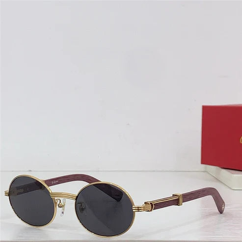 Cartier Première Round-Frame Gold-Tone and Wood CT0464S Sunglasses 🐆 $3500