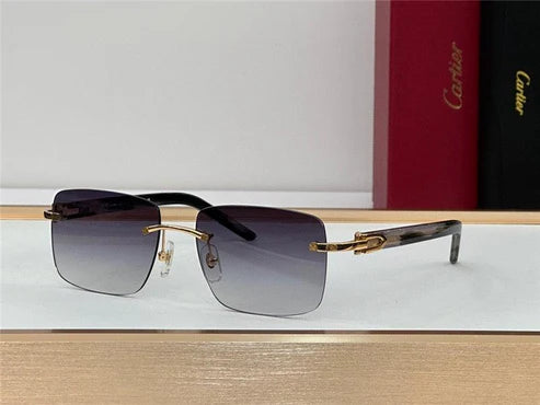 CARTIER Lens Buffalo Horn 60MM-140MM Men's Sunglasses CT 0031RS 001 ✨