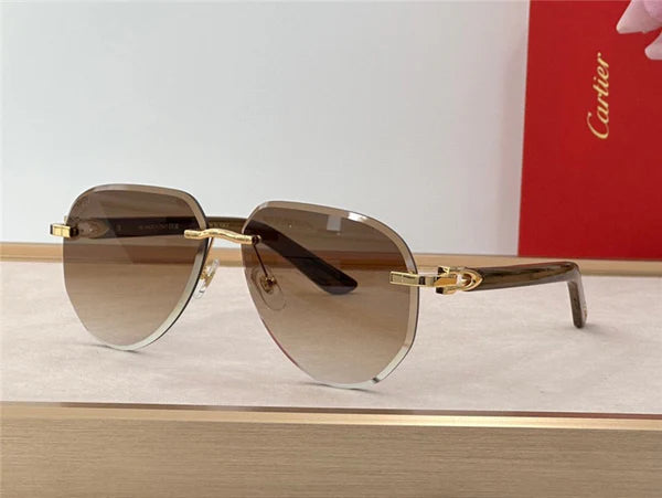 Cartier C DECOR CT0440S Wood frame Unisex Sunglasses 🐆