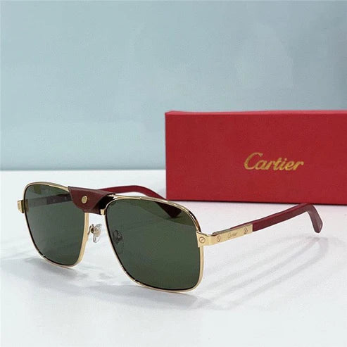 CARTIER SANTOS CT0389S Horn Men's SUNGLASSES 👑