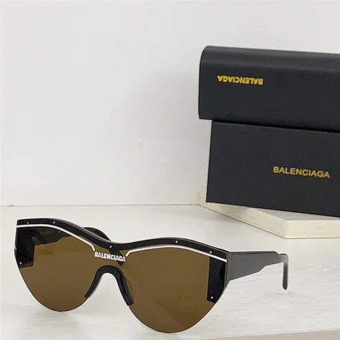 BALENCIAGA SKI 0004 Navy Blue Shield Mask Fashion Sunglasses BB0004SA Unisex 010 🖤