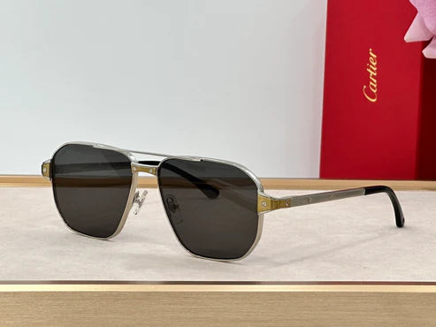 Cartier Exception POLARISED CT0424S 001 Sunglasses Pilot 59-15-140 ✨