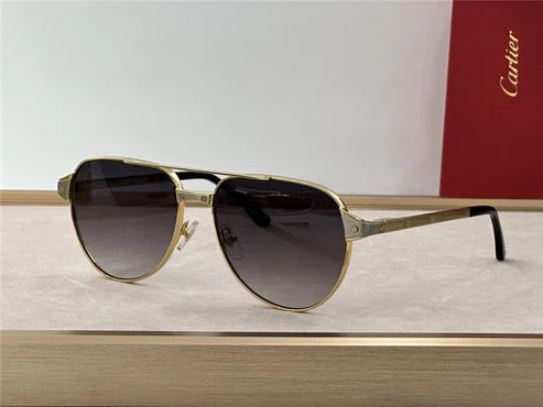 Cartier Exception POLARISED CT0425S 001 Sunglasses Pilot 59-16-140 ✨