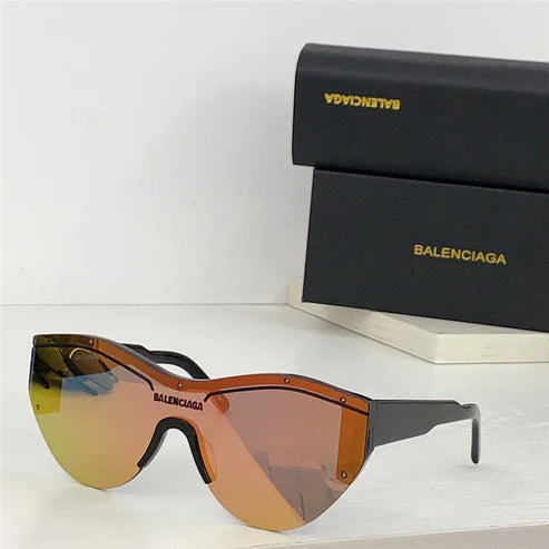 BALENCIAGA SKI 0004 Navy Blue Shield Mask Fashion Sunglasses BB0004SA Unisex 010 🖤