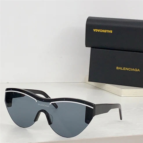 BALENCIAGA SKI 0004 Navy Blue Shield Mask Fashion Sunglasses BB0004SA Unisex 010 🖤